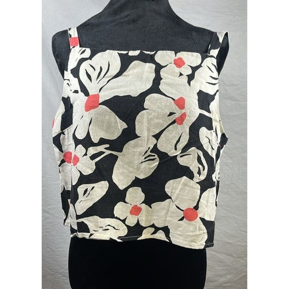 ModCloth Floral Cropped BackButton Coguette Cottagecore Boho Vacation top